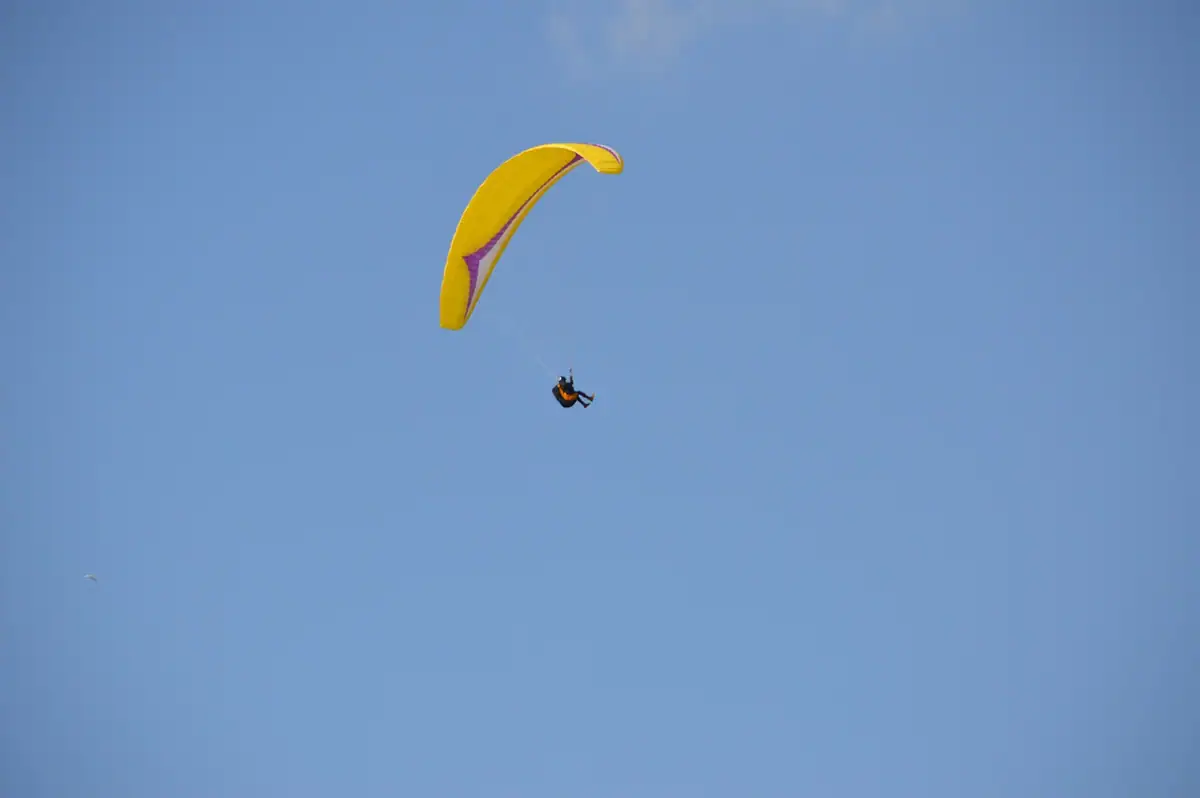 Paraglider soaring over Pokhara