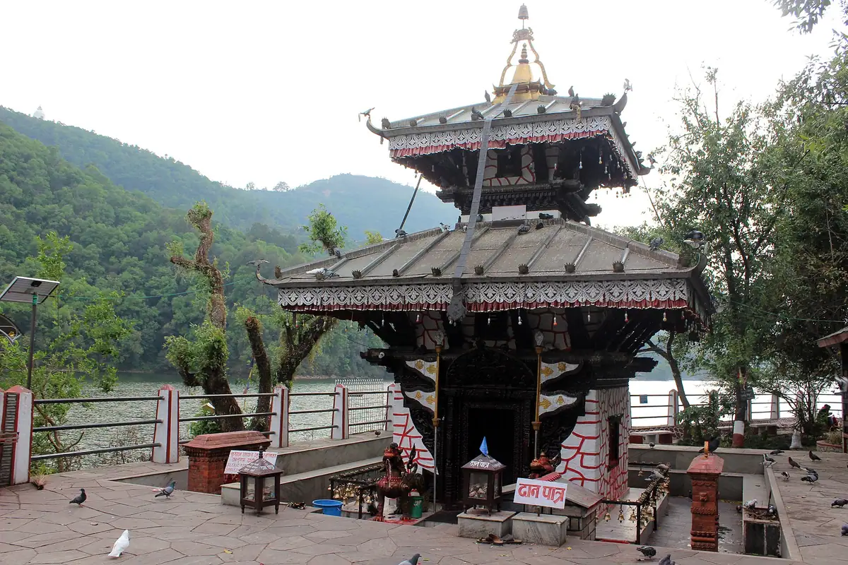 Tal Barahi pagoda temple on its island in Phewa Lake